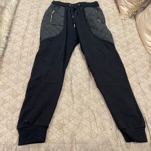 Black Quilted‎ Joggers